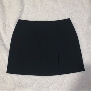 black mini skirt with slit